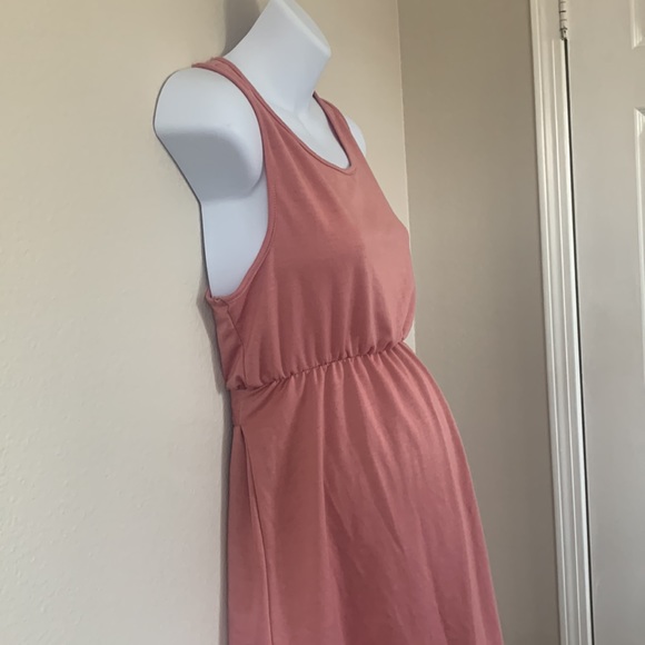 Pinkblush Mauve Pink Scoop Neck Tie Waist Sleeveless Tank Mini Dress - Picture 7 of 8